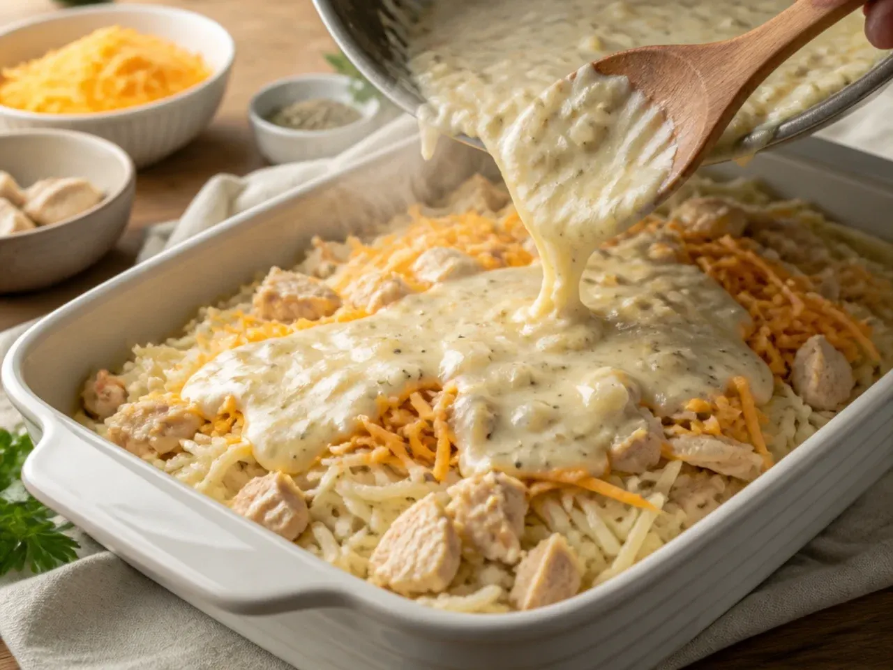 chicken hashbrown casserole recipe step 5