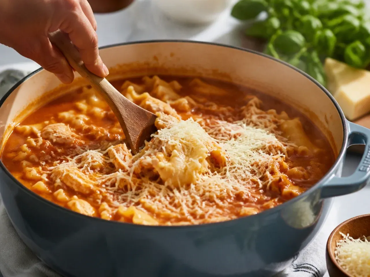 chicken lasagna soup recipe step 6