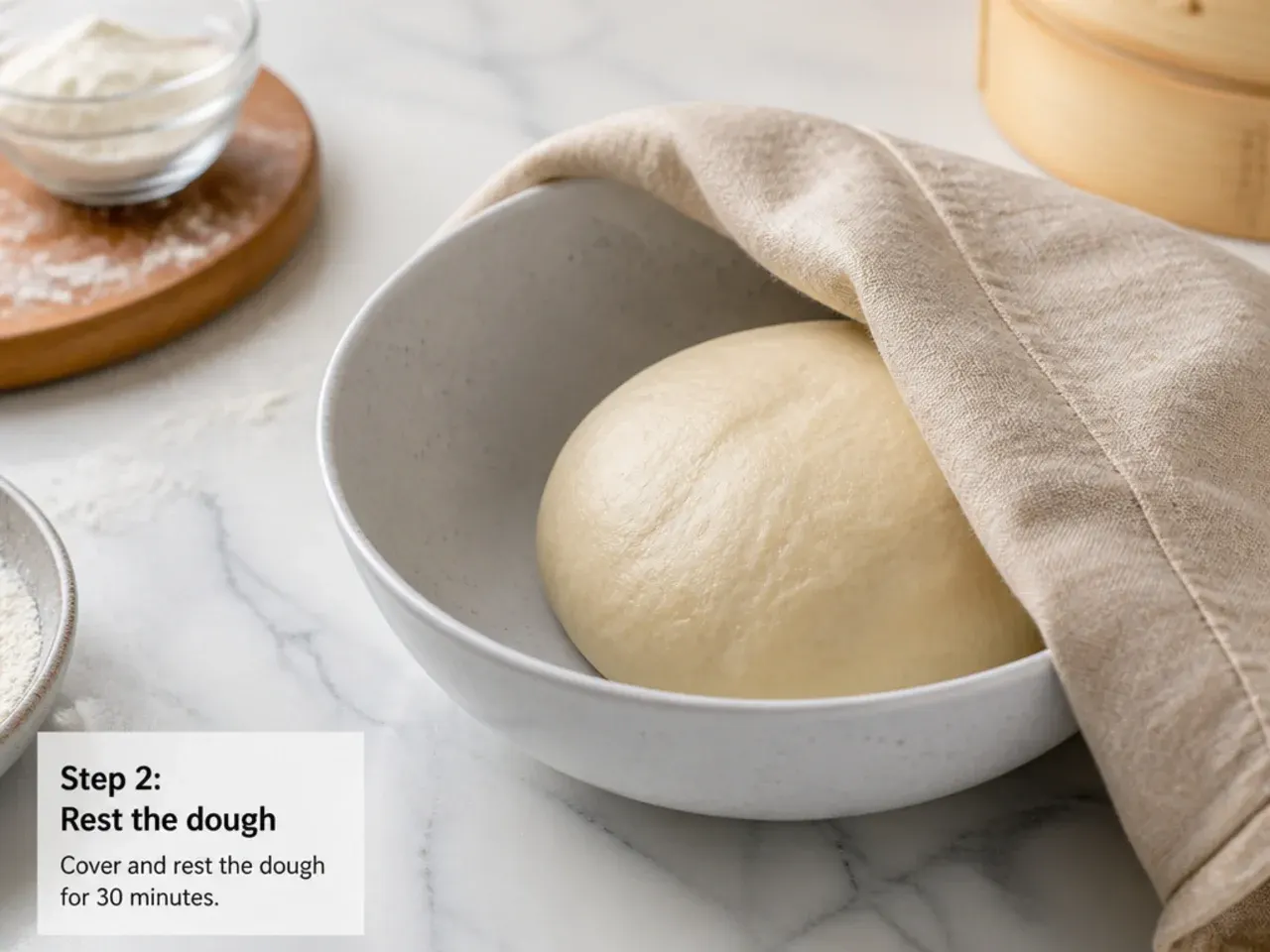 chicken momos recipe — step 2: rest the dough