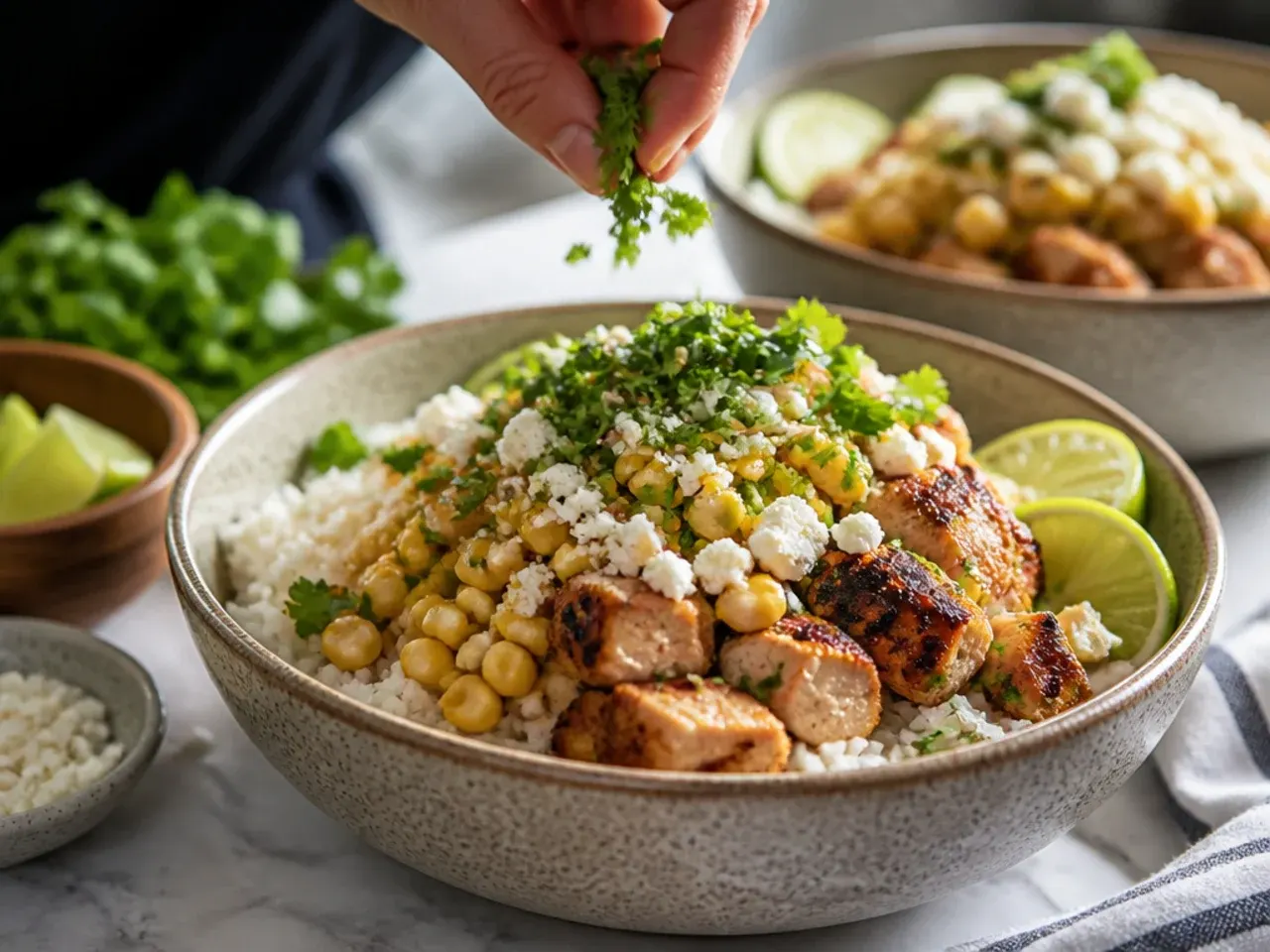 chicken street corn rice bowl recipe step 7