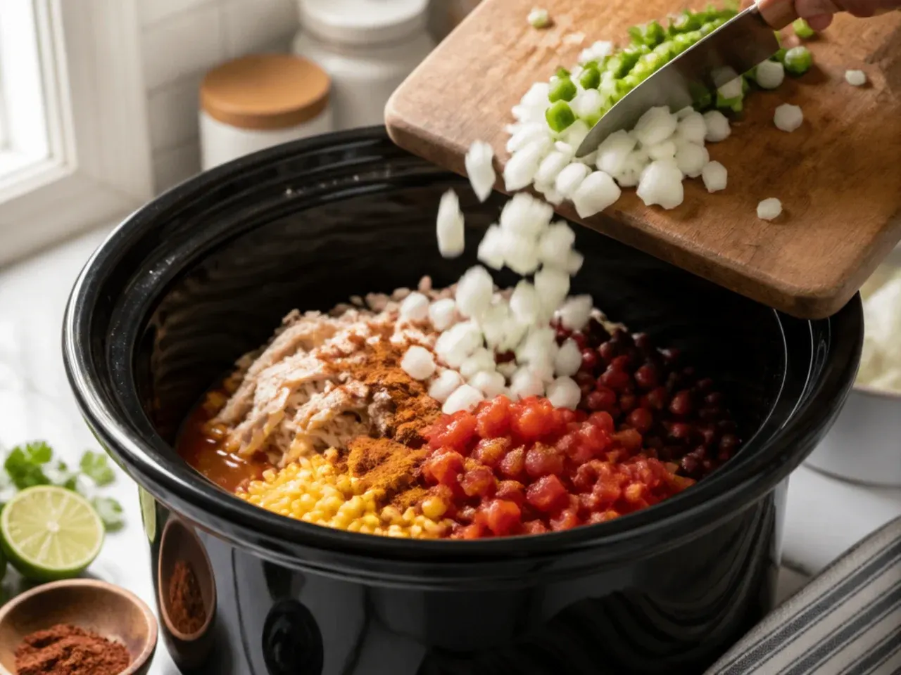 chicken tortilla soup crock pot recipe step 2