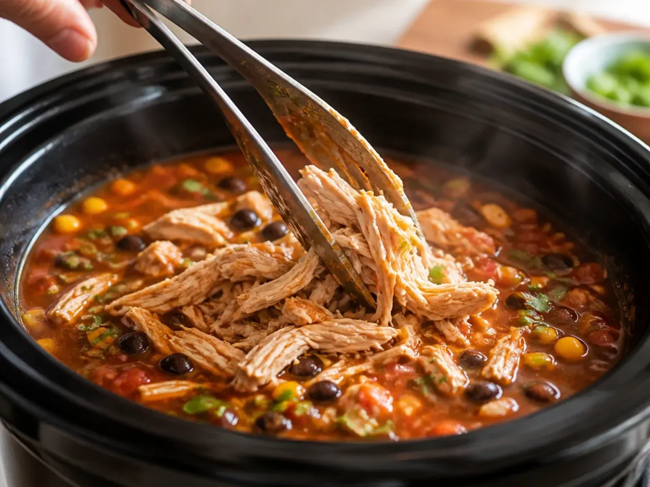 chicken tortilla soup crock pot recipe step 5