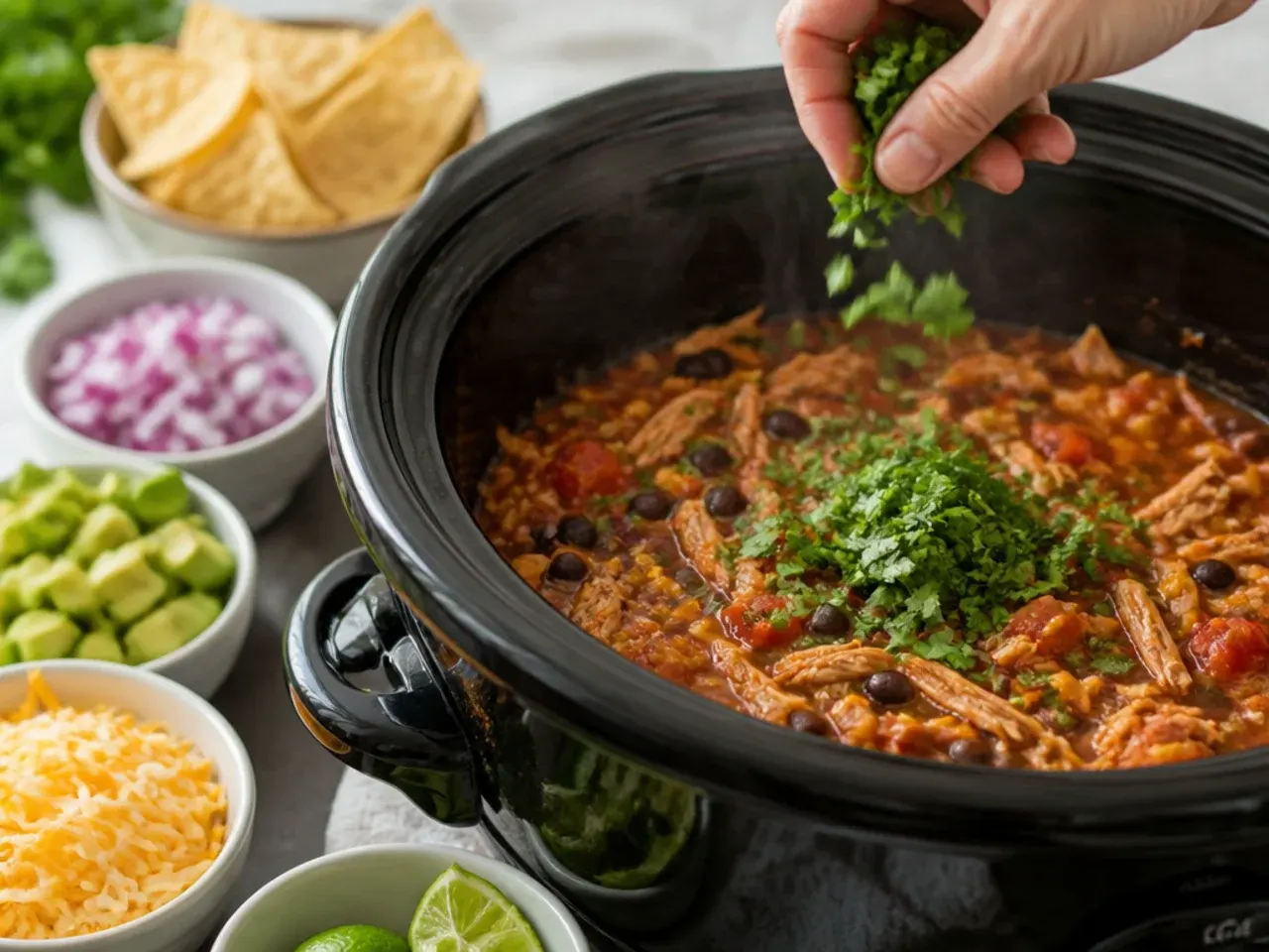 chicken tortilla soup crock pot recipe step 7