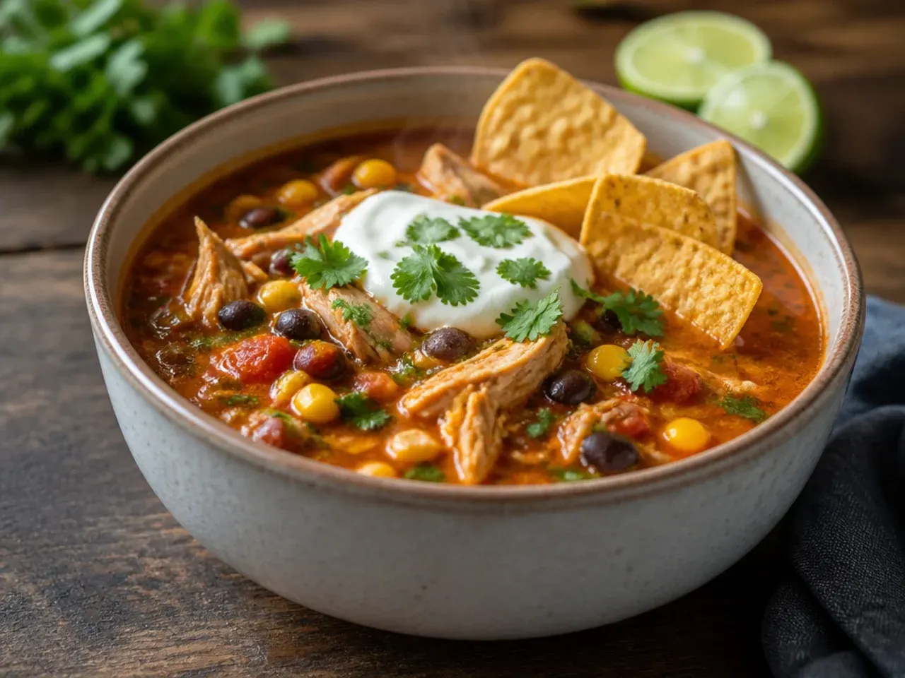 A single Instant Pot used to fry tortilla strips and cook the soup