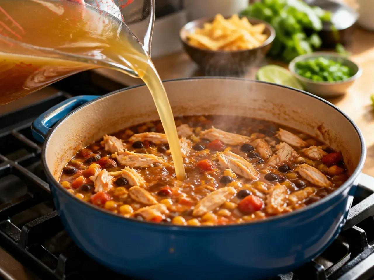 chicken tortilla soup stove top recipe step 7