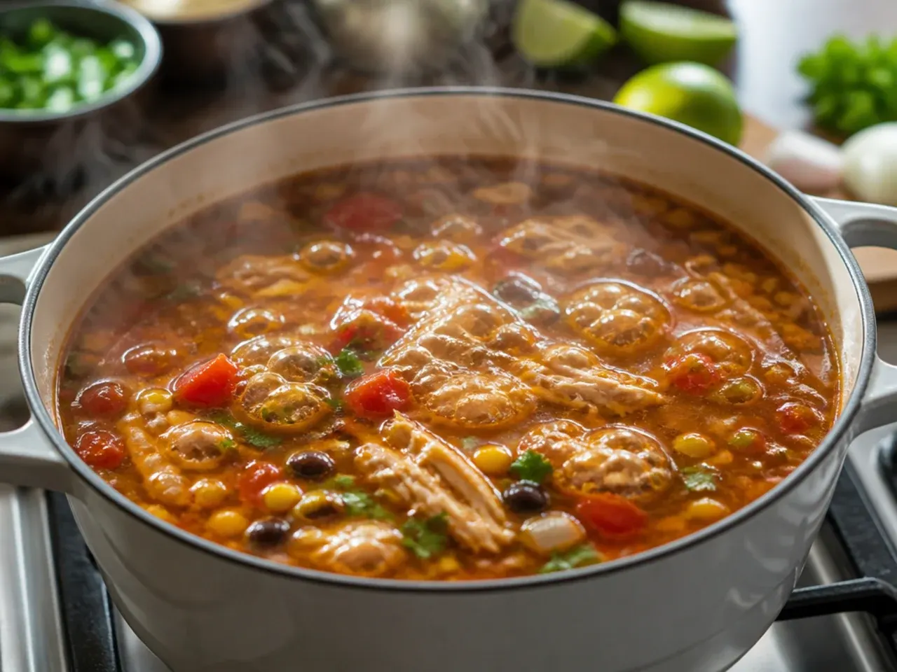 chicken tortilla soup stove top recipe step 9