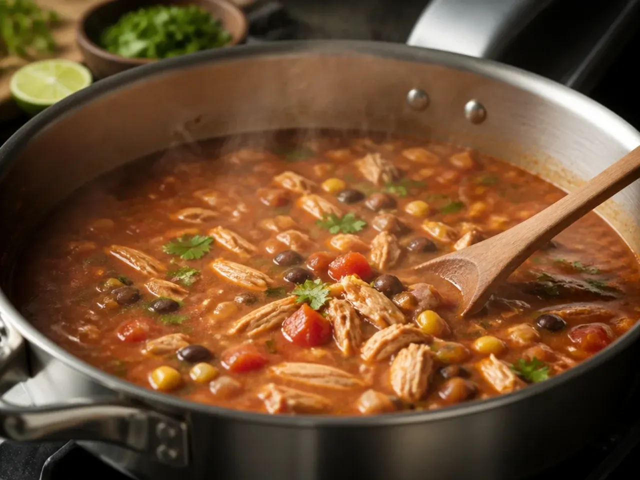 chicken tortilla soup stove top recipe step 14
