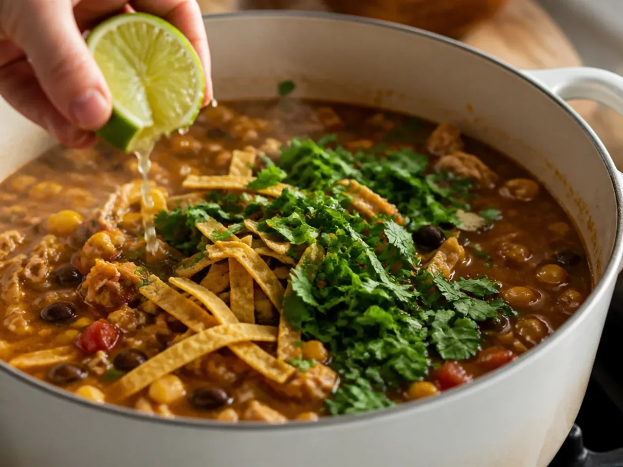 chicken tortilla soup stove top recipe step 24