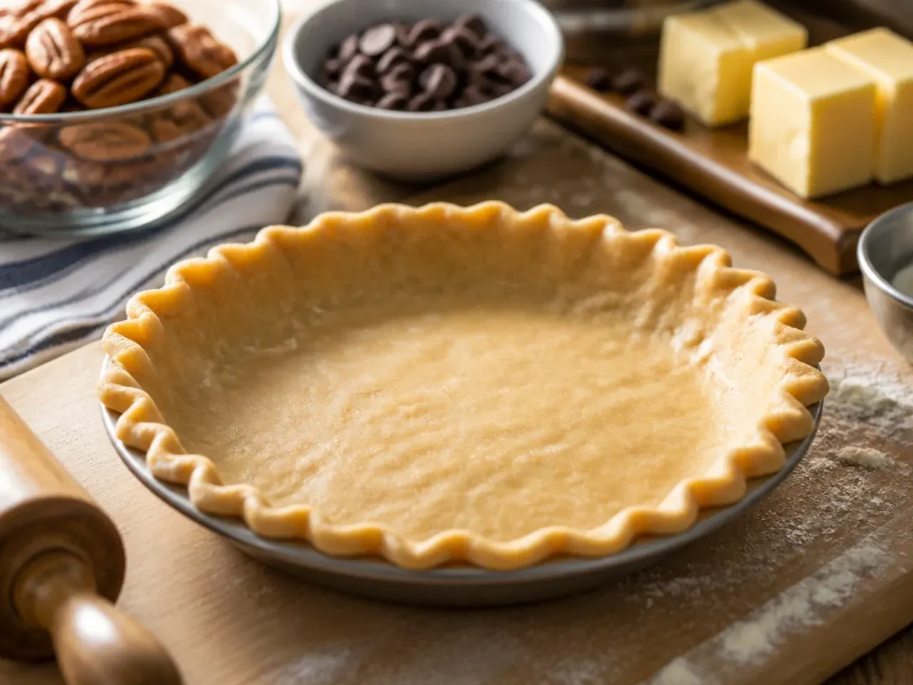 chocolate pecan pie recipe recipe step 1