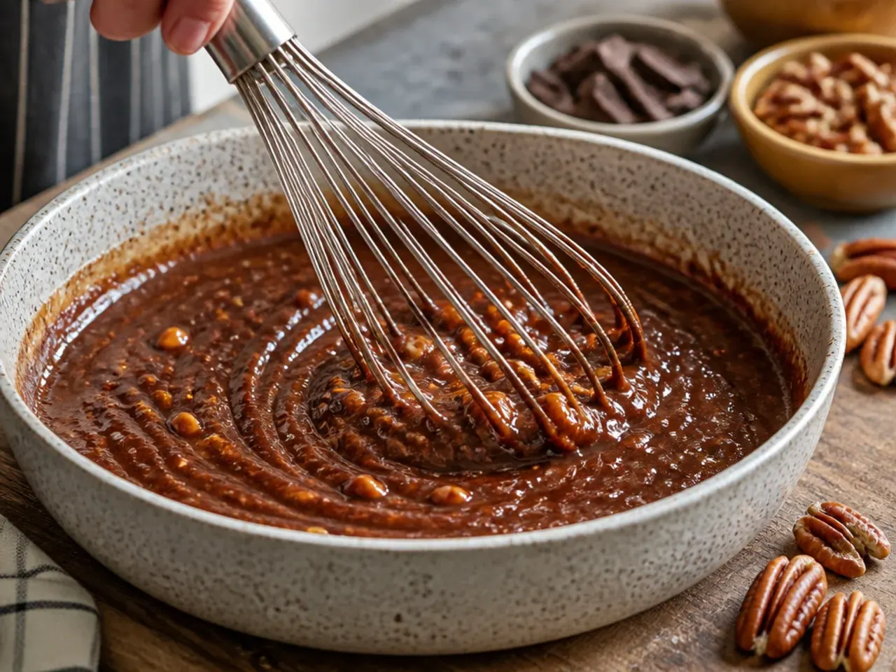 chocolate pecan pie recipe recipe step 3