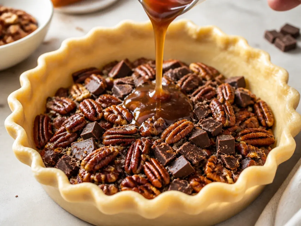 chocolate pecan pie recipe recipe step 4