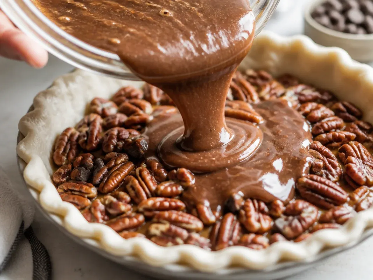 chocolate pecan pie recipe recipe step 5