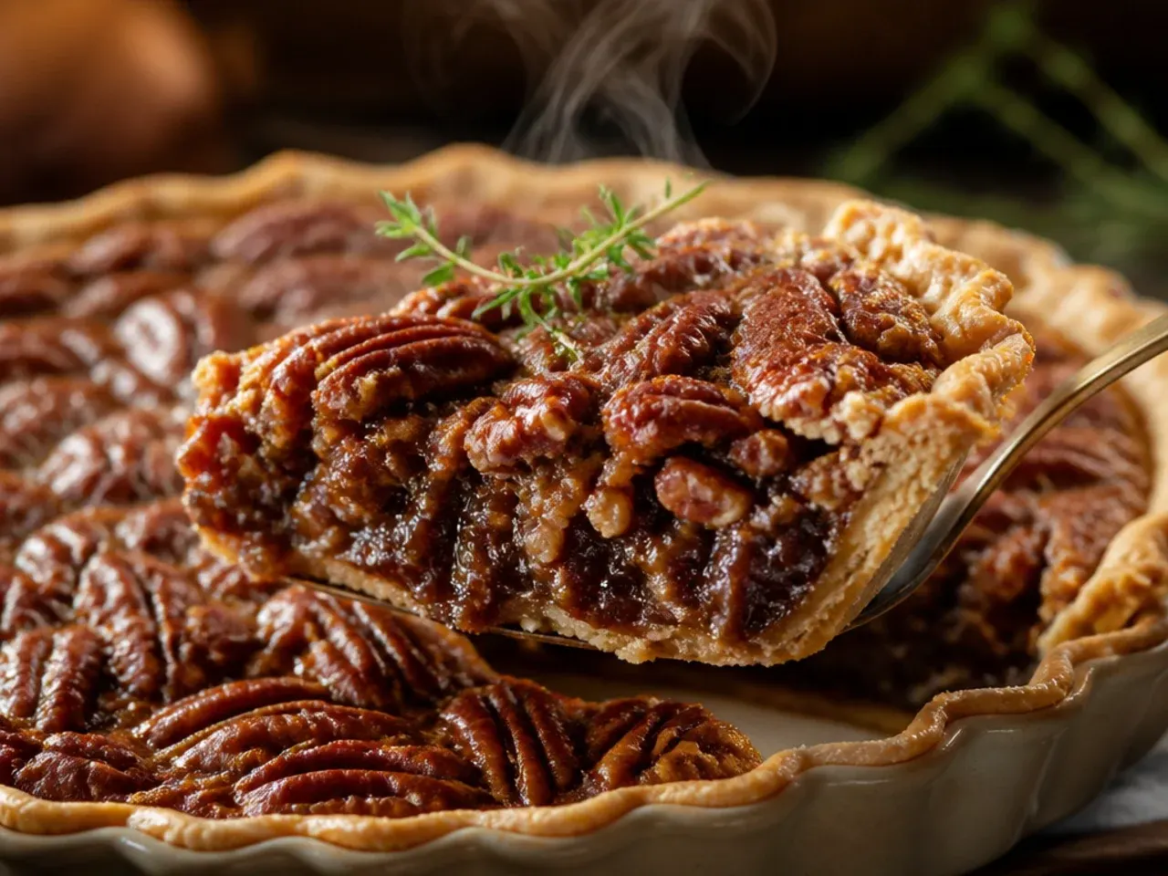 Pan of golden brown butter being prepared for a chocolate pecan pie filling
