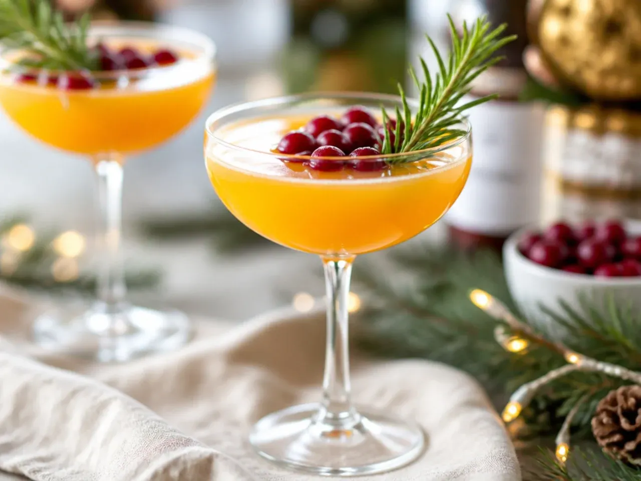 Classic orange mimosa in a champagne flute with an orange twist garnish