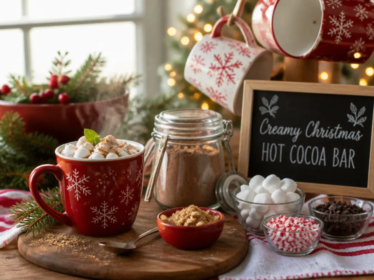 Extra creamy hot chocolate topped with a swirl of whipped cream