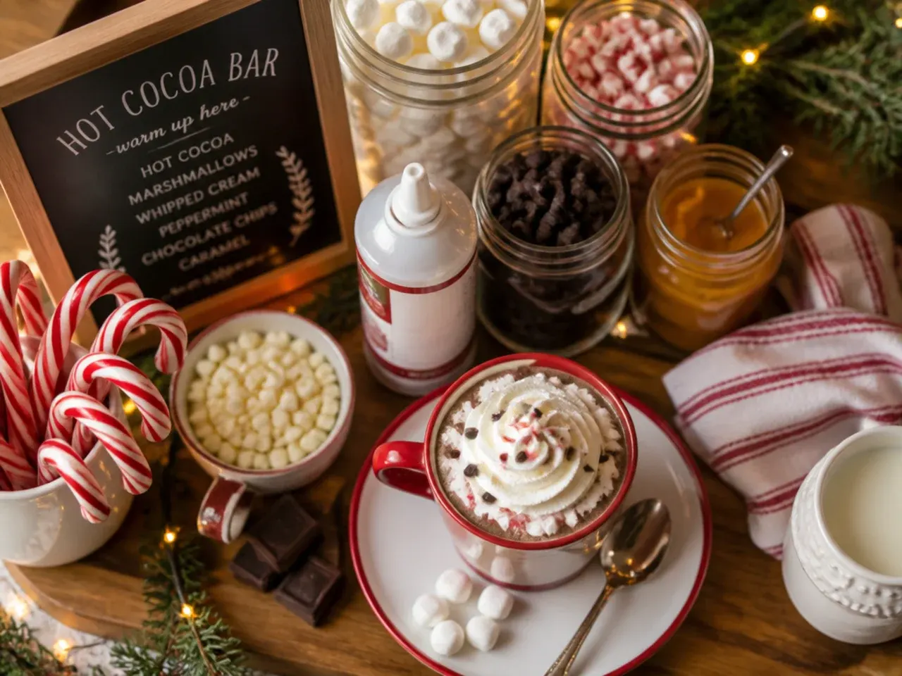 Quick microwave mug of hot chocolate steaming on a kitchen counter