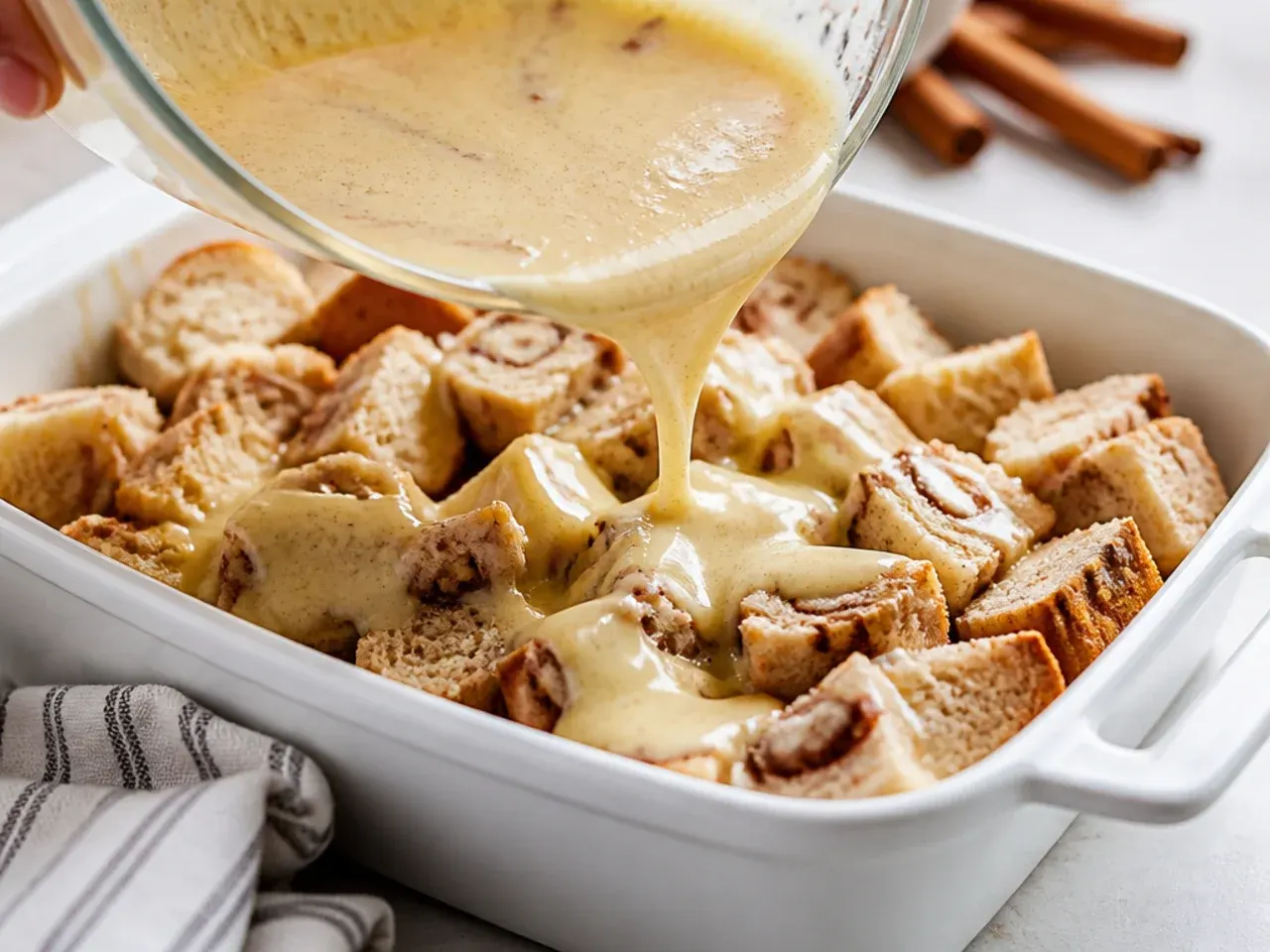cinnamon roll french toast casserole recipe step 2