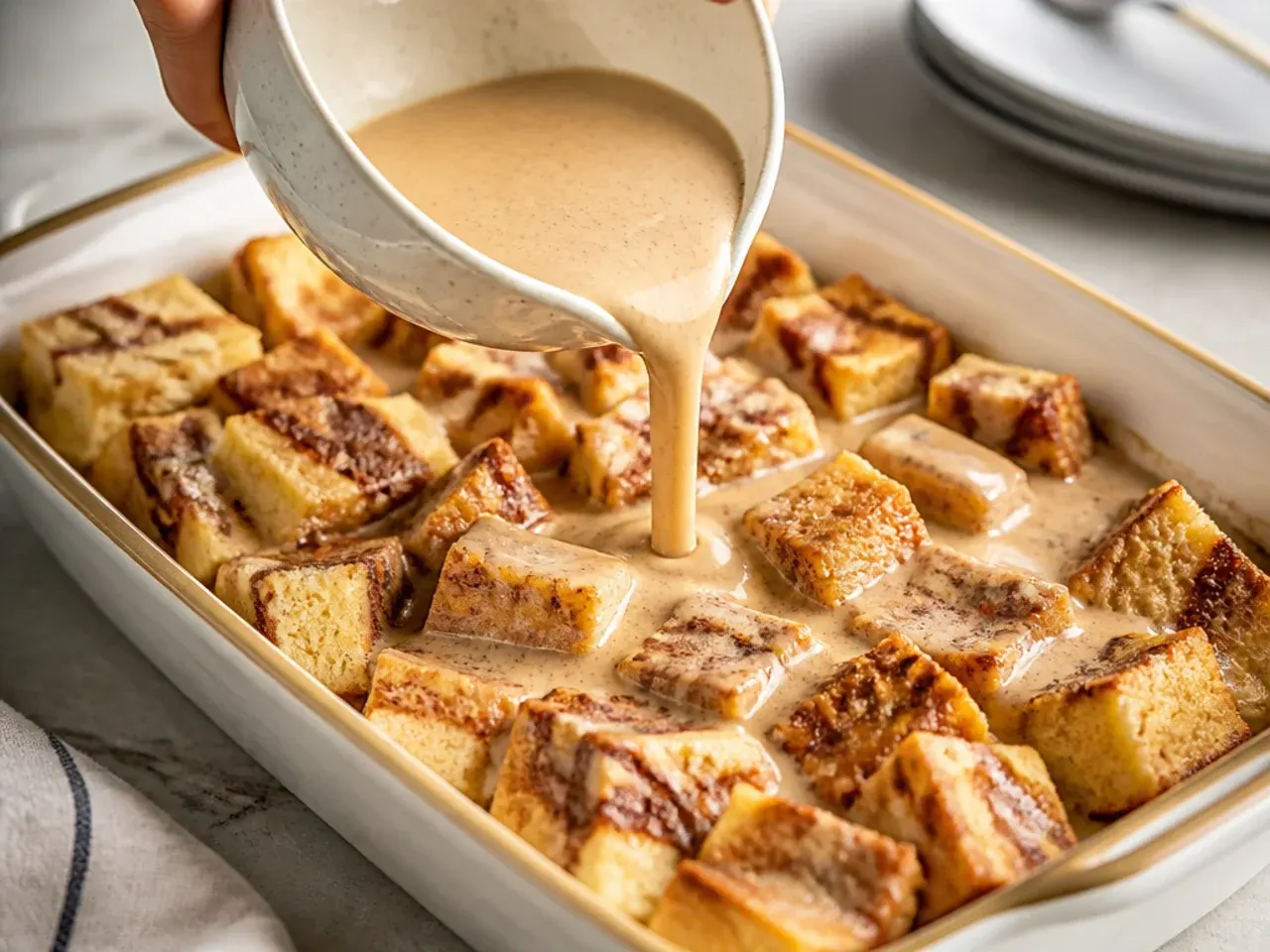 cinnamon roll french toast casserole recipe step 4