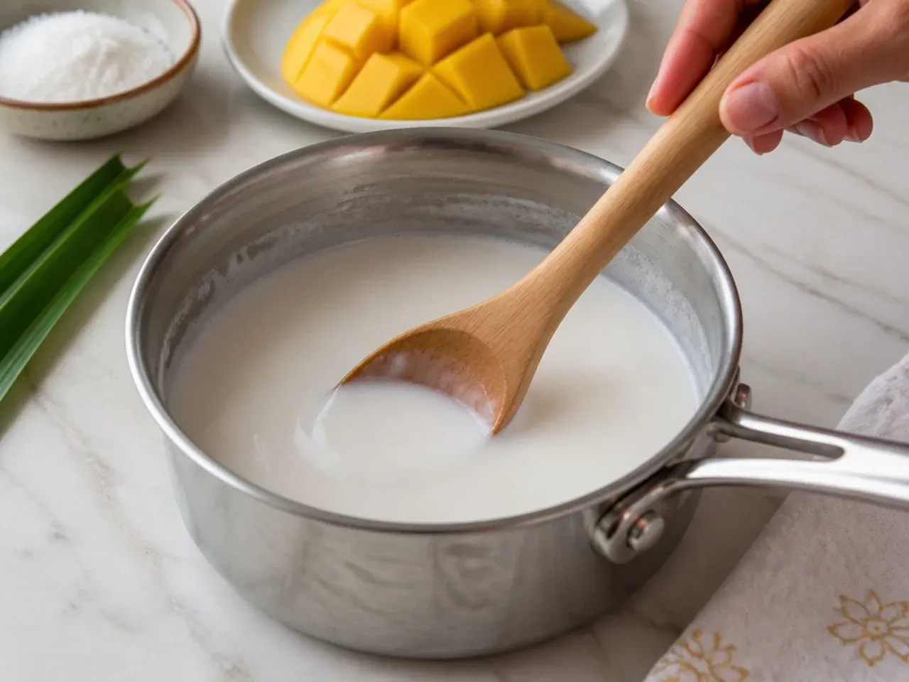 coconut mango sticky rice — step 3: make the coconut sauce for the rice