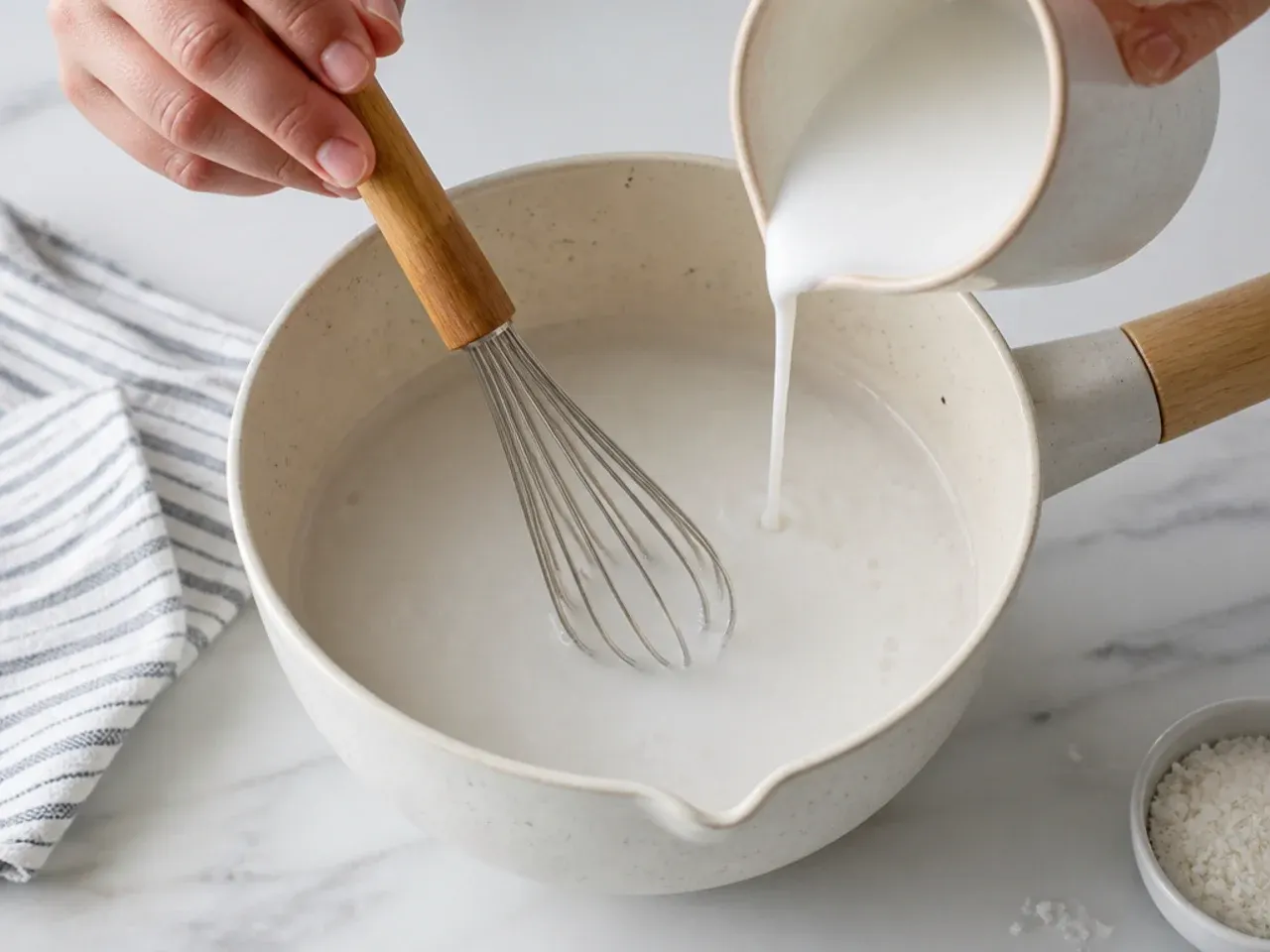 coconut mango sticky rice — step 5: make the drizzle sauce