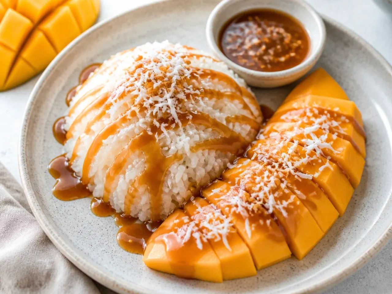 coconut mango sticky rice — bold salted caramel coconut mango sticky rice