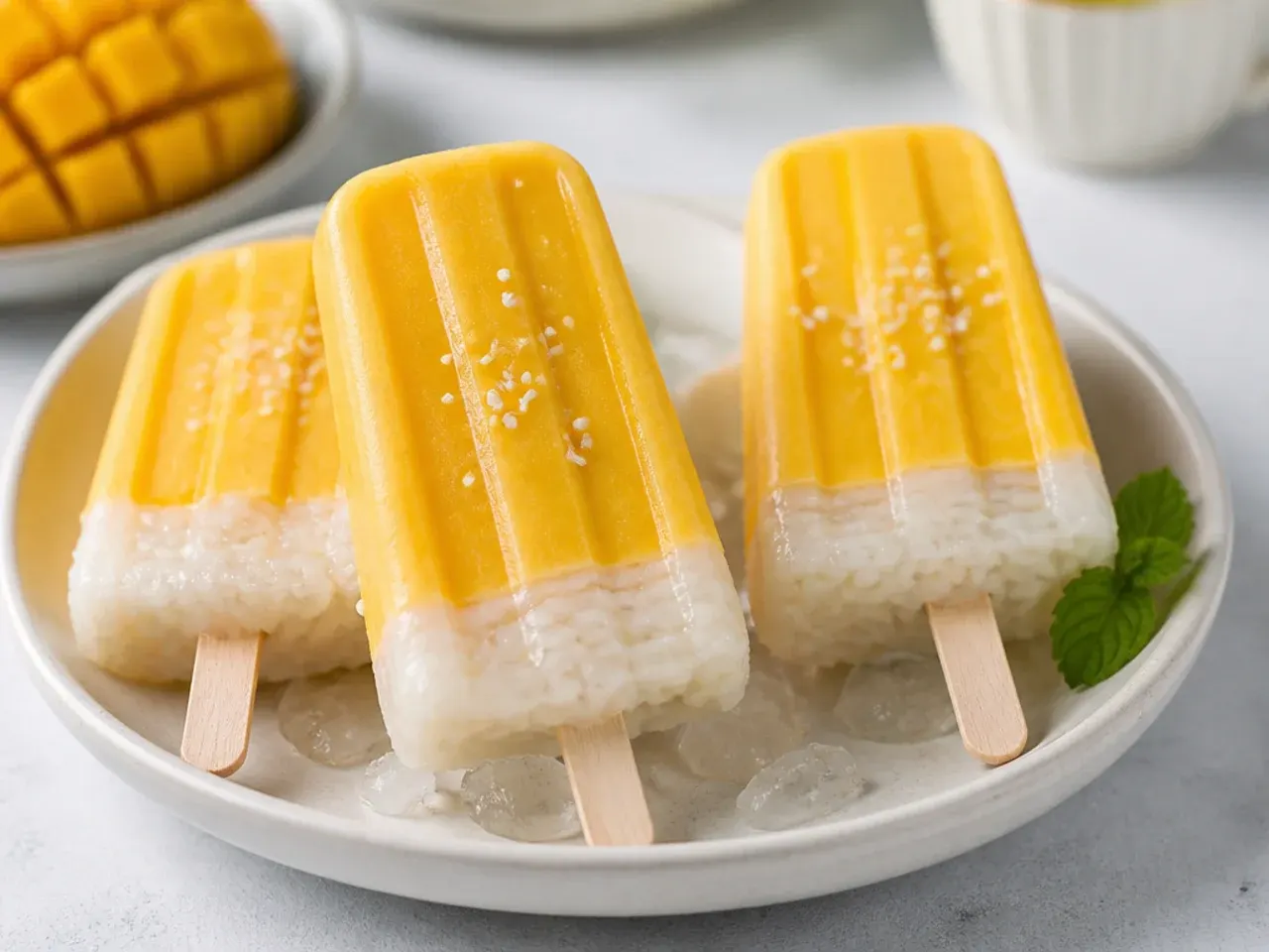 coconut mango sticky rice — charming coconut sticky rice mango popsicles