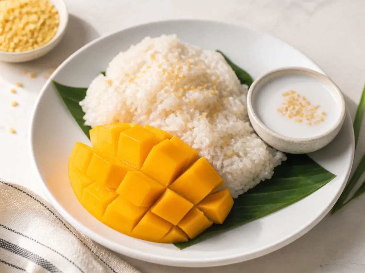 coconut mango sticky rice — serving suggestions for coconut mango sticky rice