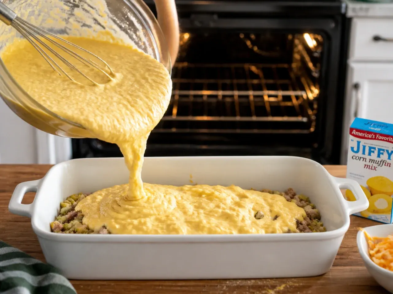 cornbread casserole jiffy recipe step 1