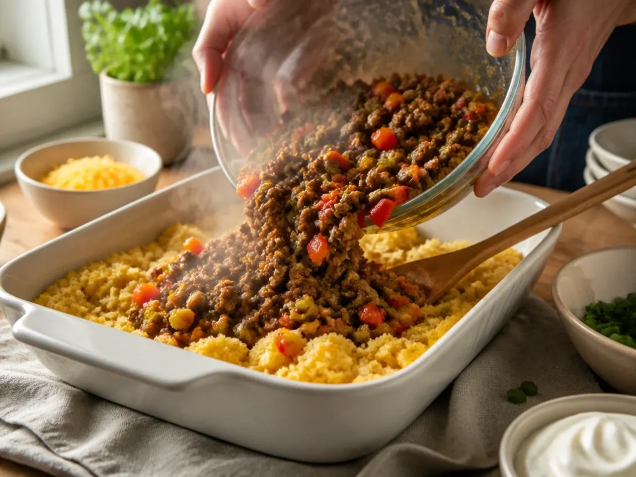 cornbread casserole recipe recipe step 1