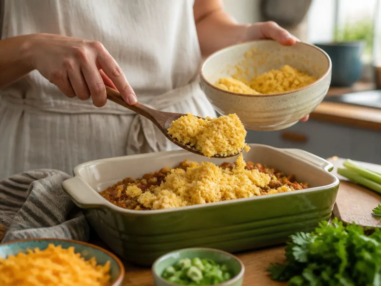 cornbread casserole recipe step 1