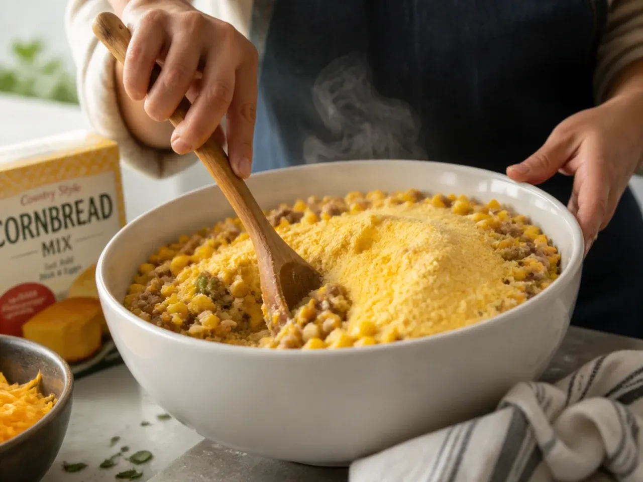 cornbread casserole recipe step 4