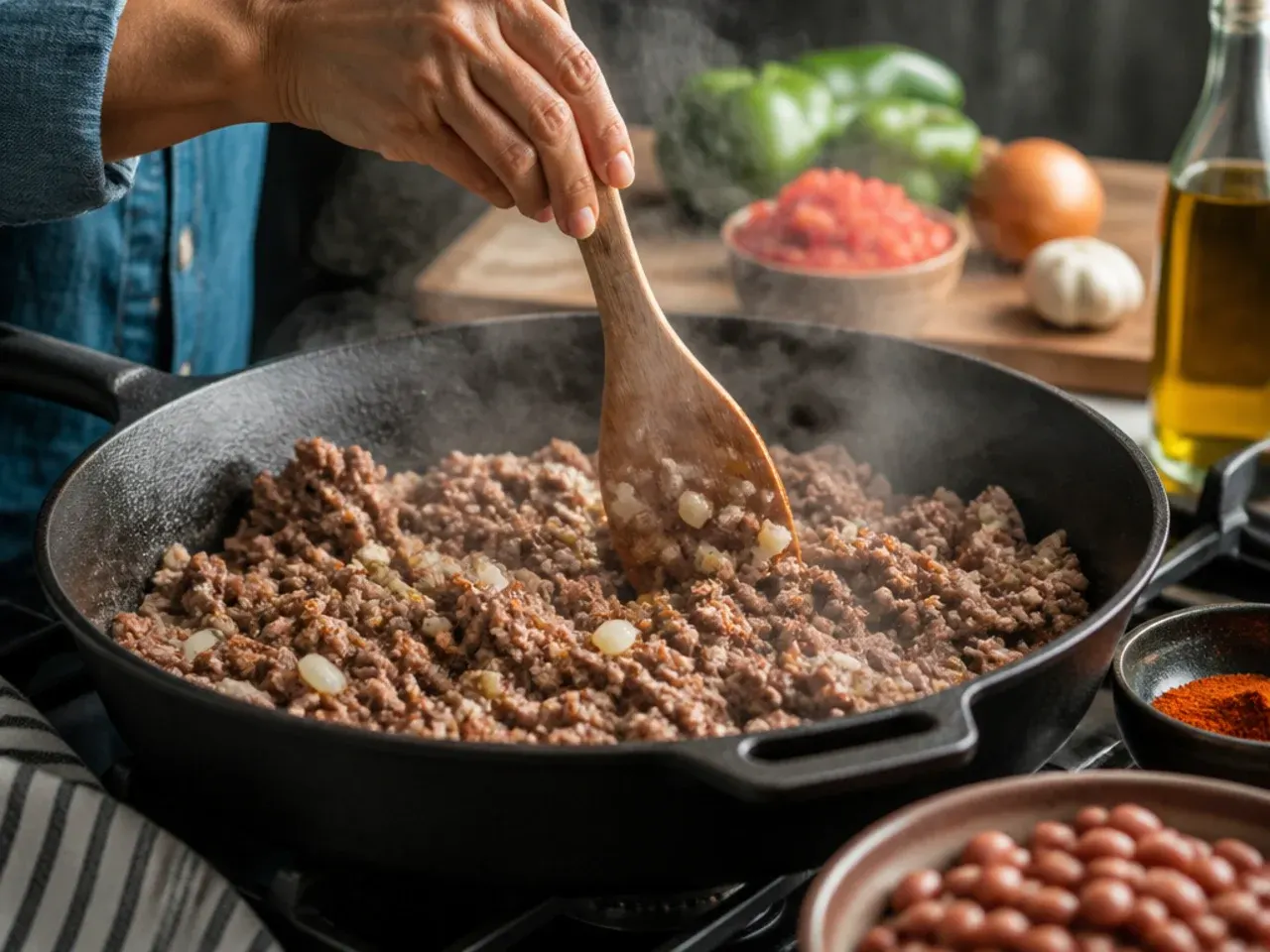 cornbread chili casserole recipe step 1