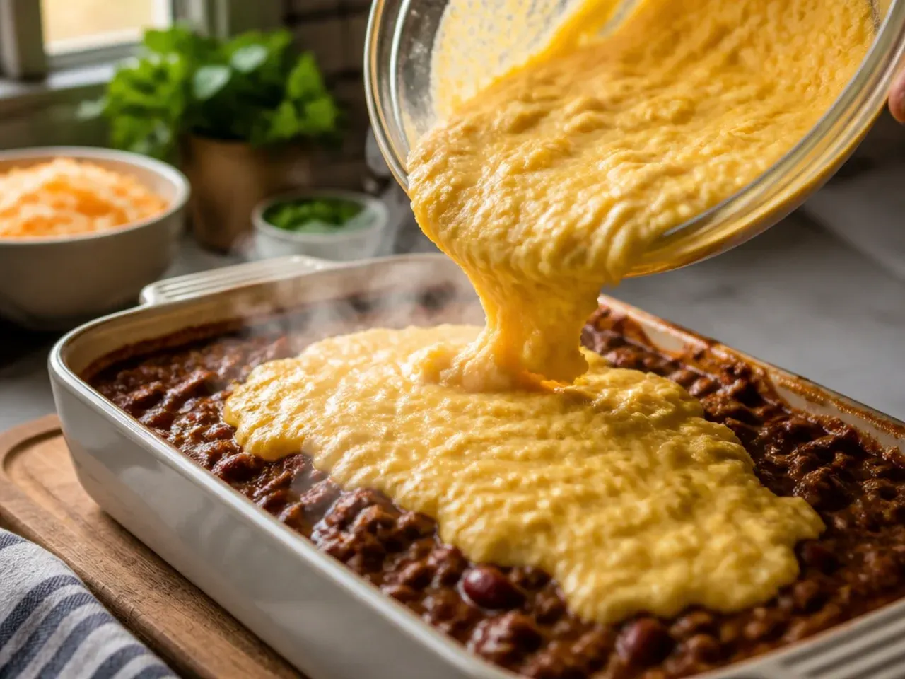cornbread chili casserole recipe step 6