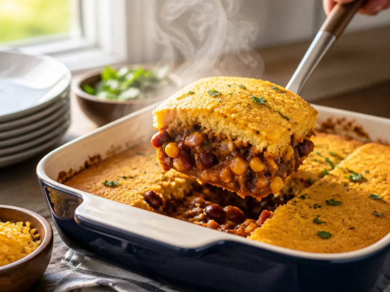 cornbread chili casserole recipe step 7