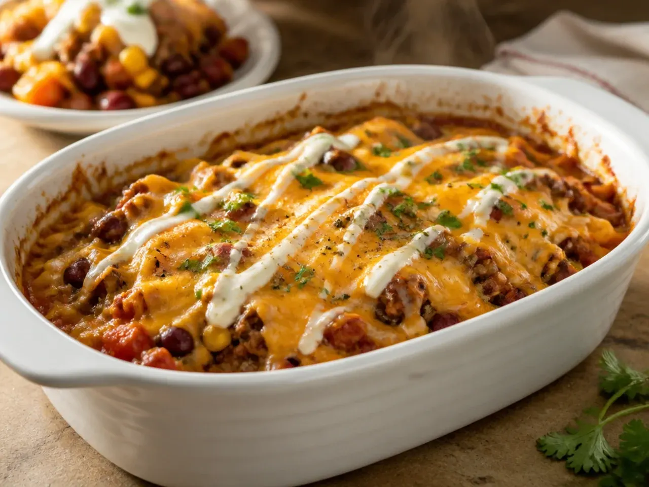 Easy cowboy casserole crockpot recipe with minimal prep ingredients