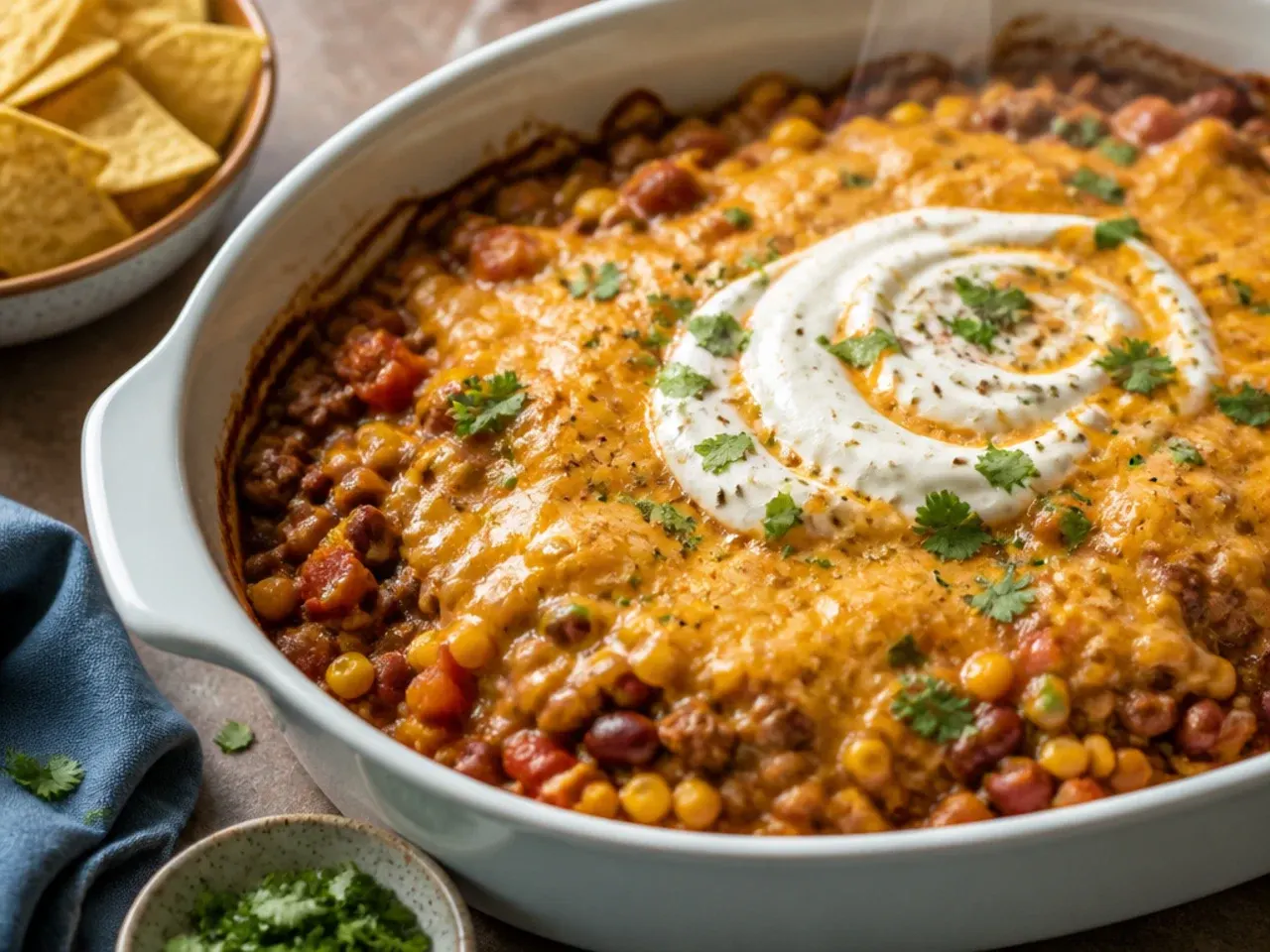 Quick cowboy casserole crockpot cooked on high for a fast dinner