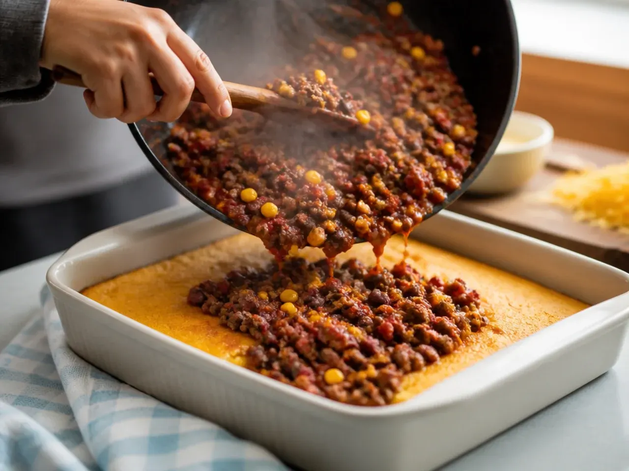 cowboy casserole recipe cornbread recipe step 4