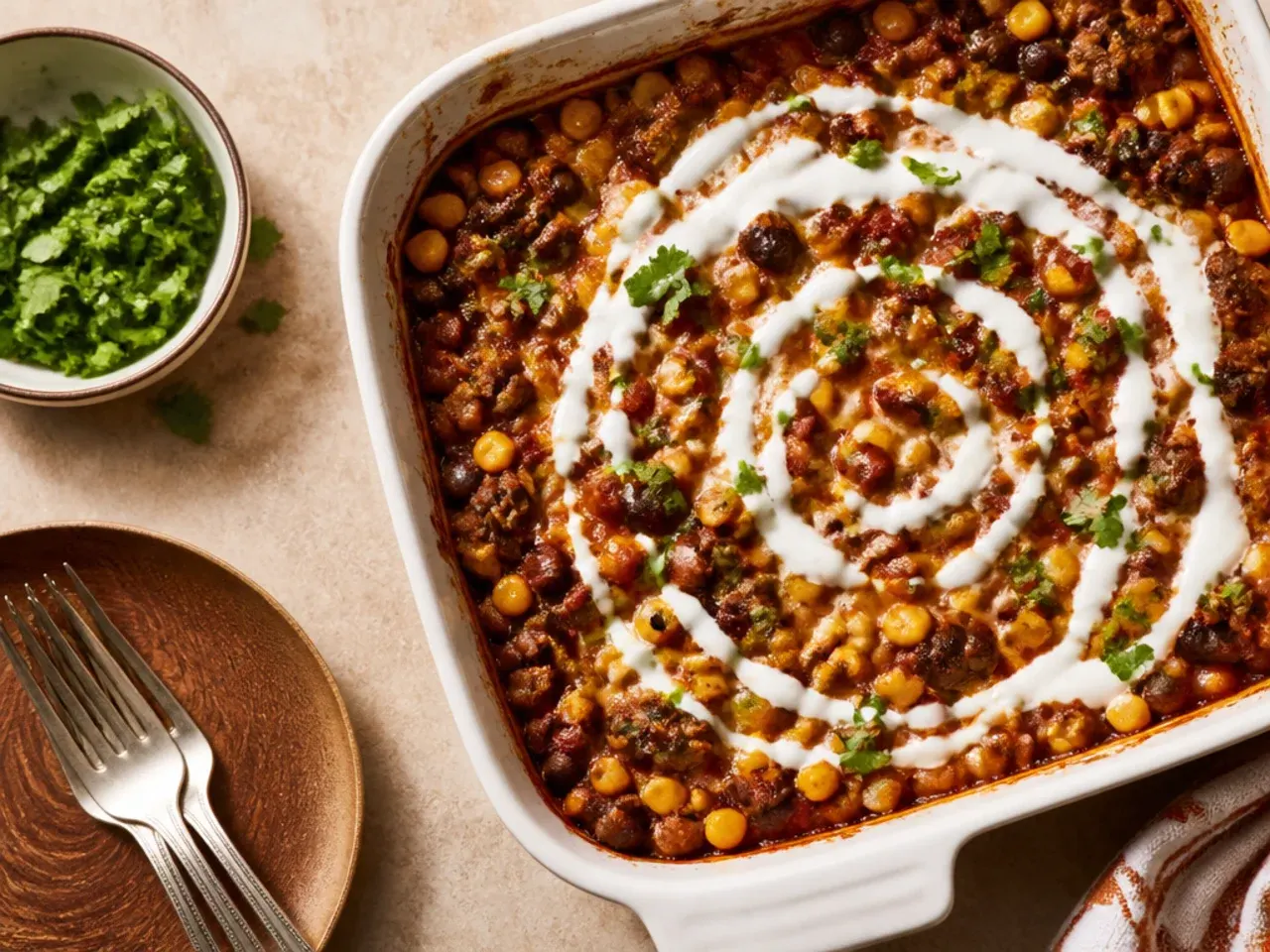 Best-ever BBQ cowboy casserole with a sticky, caramelised barbecue glaze on the tater tots