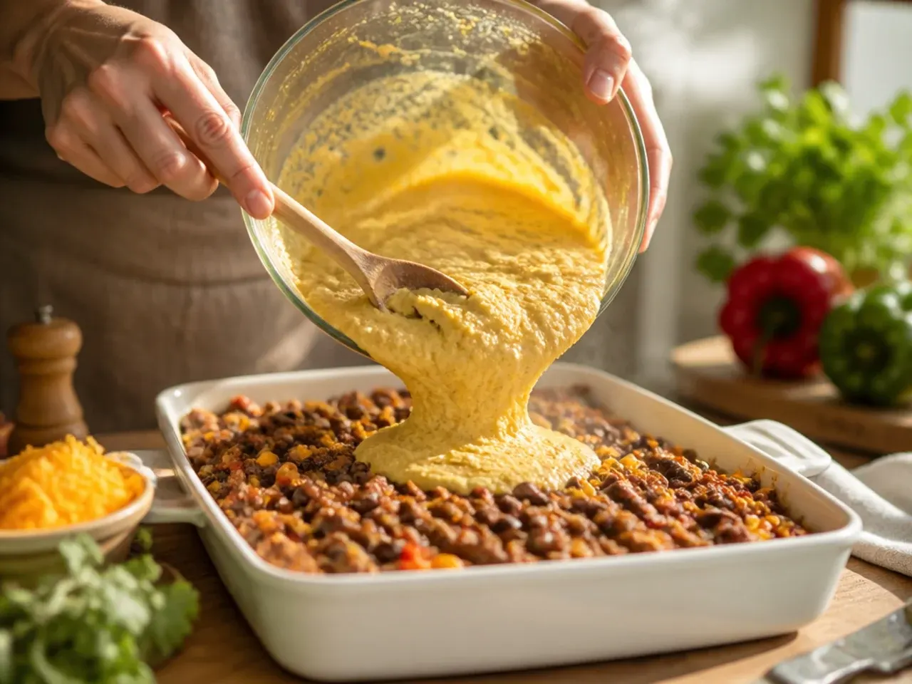 cowboy cornbread casserole recipe step 1