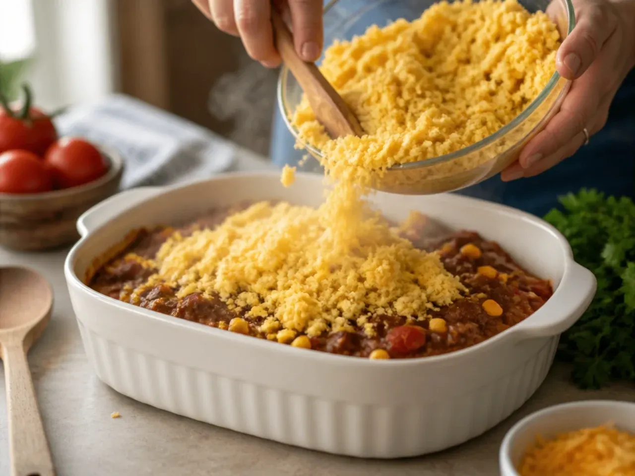cowboy cornbread casserole recipe step 6