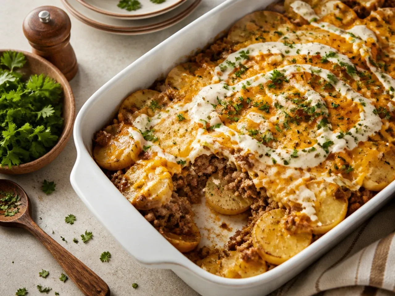 Quick 45-minute cowboy meatloaf and potato casserole using shortcut ingredients