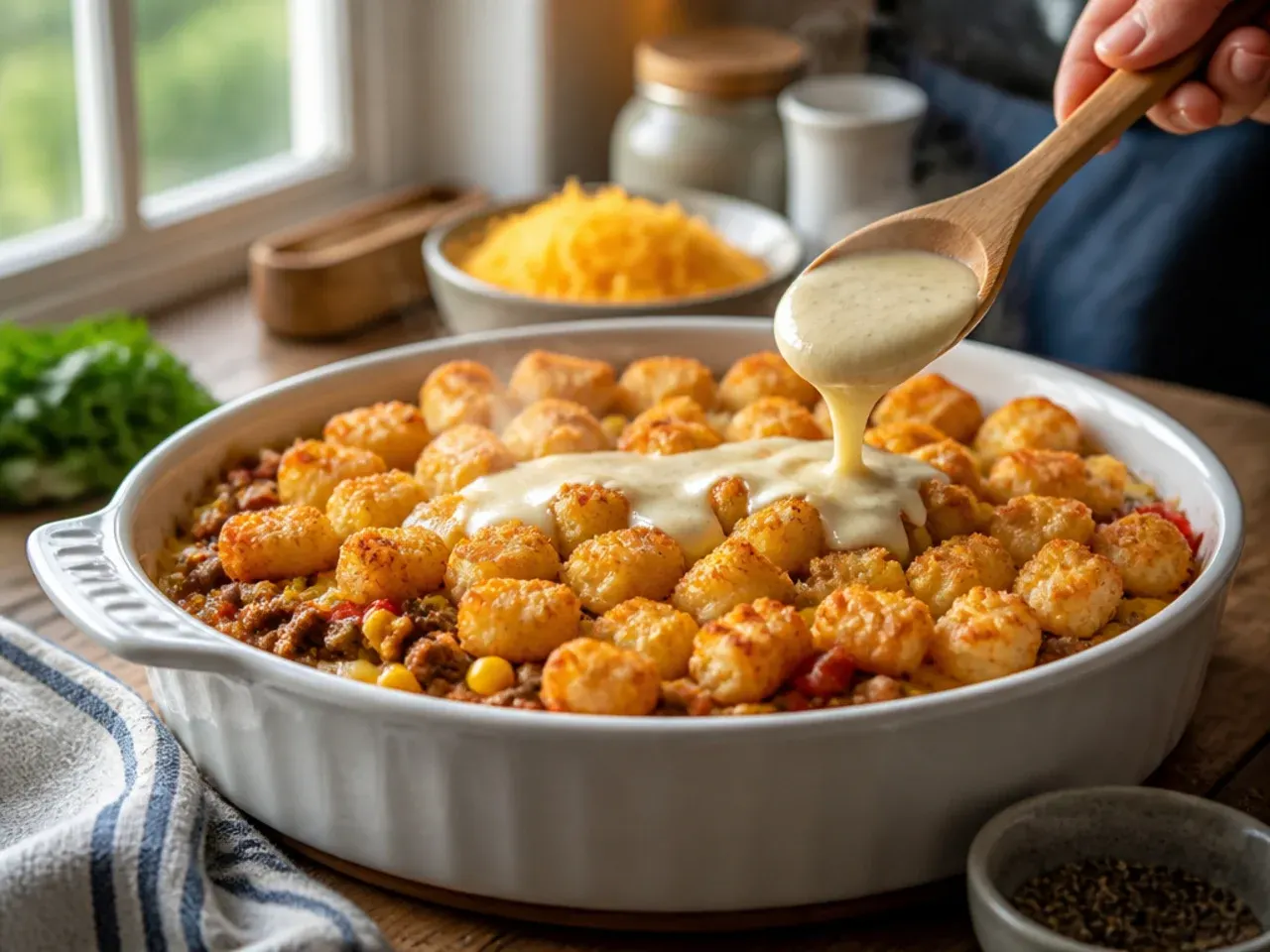 cowboy tater tot casserole recipe step 1