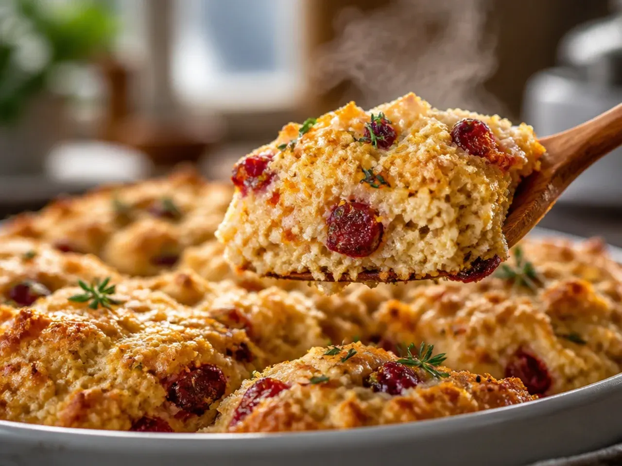 Ginger and cranberry scones with visible flecks of crystallised ginger