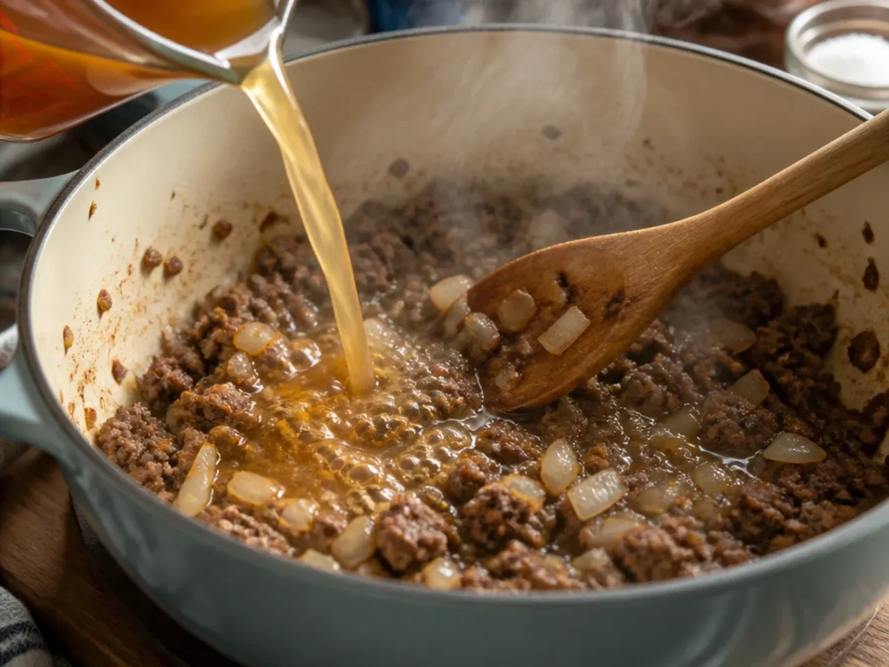 creamy cheeseburger soup recipe step 9