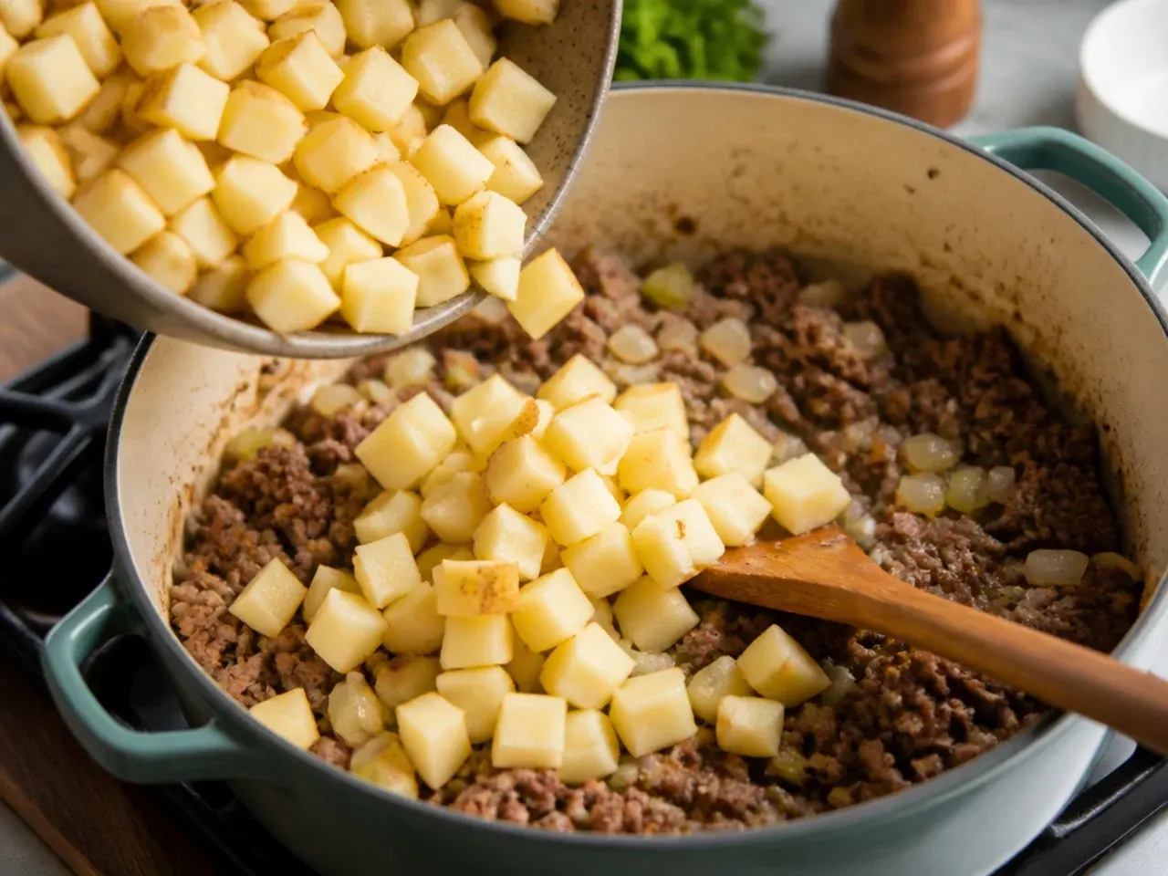 creamy cheeseburger soup recipe step 12