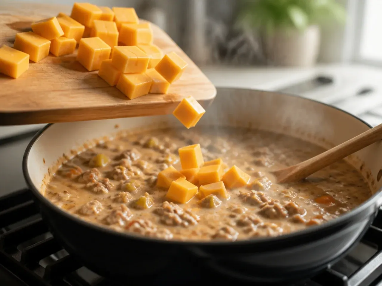 creamy cheeseburger soup recipe step 19