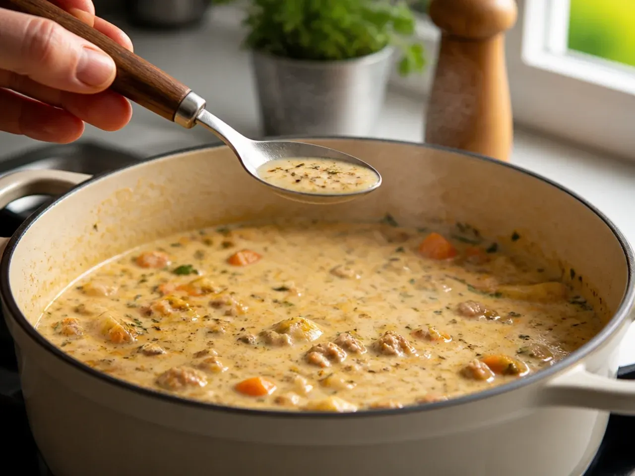 creamy cheeseburger soup recipe step 23