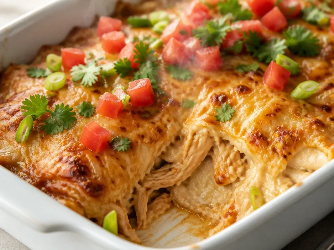 Bowl of shredded chicken tossed with spices