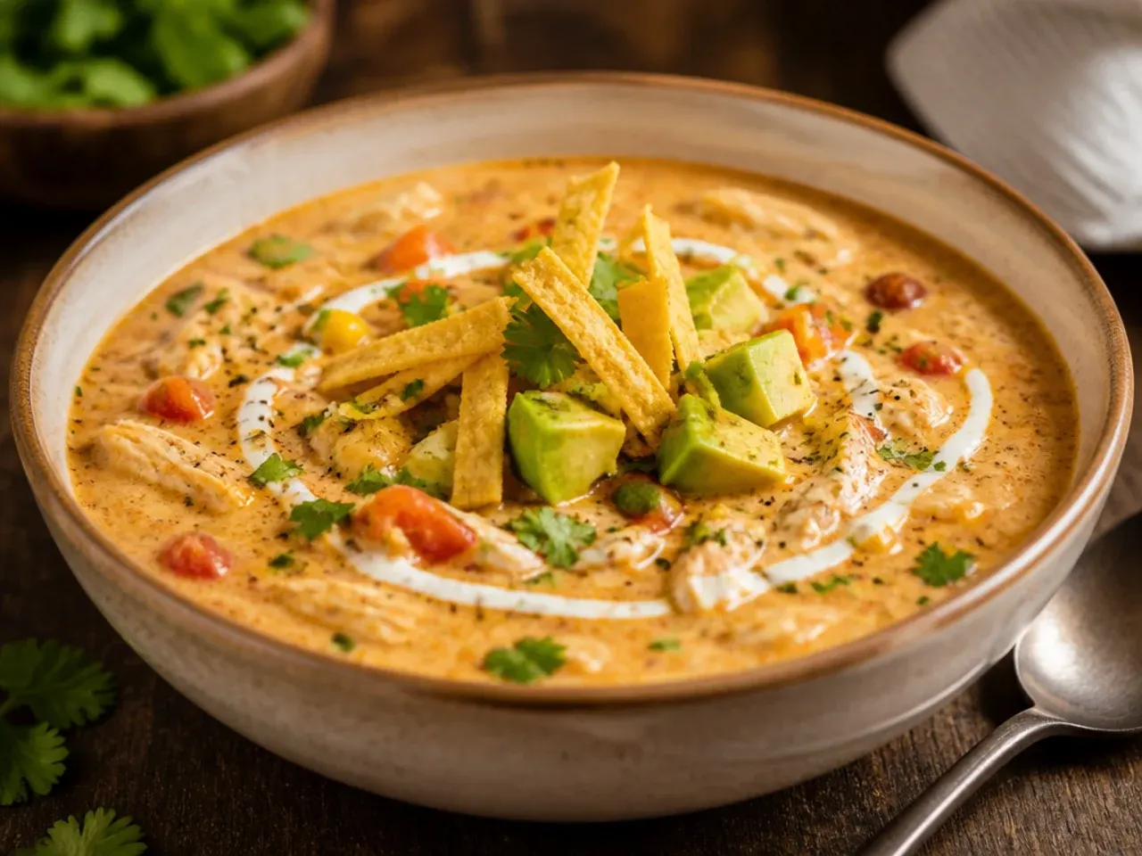 Instant Pot electric pressure cooker with creamy chicken tortilla soup