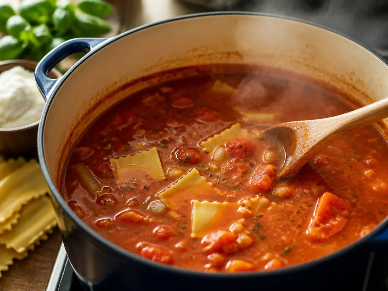 creamy lasagna soup recipe step 3